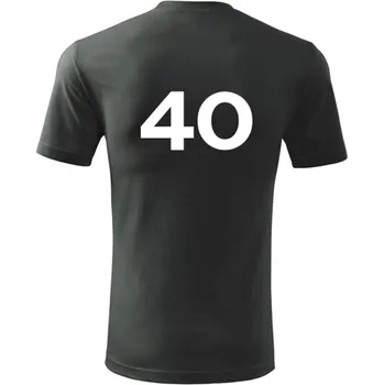 Pánská móda Grafitové tričko s číslem 40 - na fotbal - fotbalové tričko - barva antracit - velikost XL