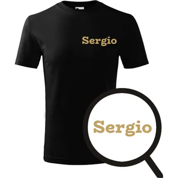 Chlapecké tričko Černé dětské tričko Sergio - dárek pro malého fotbalistu - fotbalový dárek - barva černá - velikost 8let