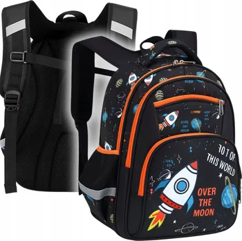 Školní batoh ŠKOLNÍ AKTOVKA / BATOH S PEVNÝMI ZÁDY PRO CHLAPCE - MOTIV KOSMOS - VHODNÝ PRO 1. 2. A 3. TŘÍDU