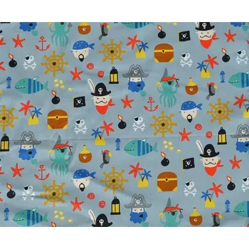 Papírový ubrousek Šatoli.cz Bavlněný ubrousek pod svačinu Piráti na šedé