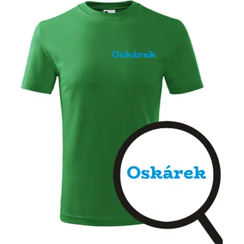 Chlapecké tričko Zelené dětské tričko Oskárek - dětské tričko se jménem - barva zelená - velikost 8let