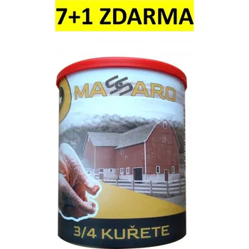 Krmivo pro psa Konzerva SlovakiaFarma Massaro 3/4 kuřete 800 g – akční balení 7 + 1 zdarma, ručně plněná, bez chemie, přírodní maso pro psy