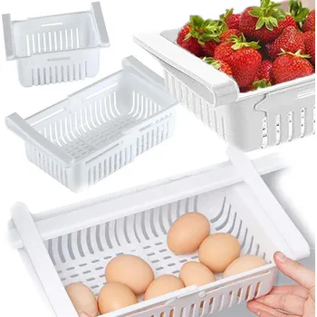 Úložný box ORGANIZÉR NÁDOBA POLICE ŠUPLÍK NASTAVITELNÁ PRO LEDNIČKU ZÁVĚSNÁ NÁDOBA