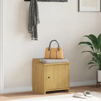 vidaXL Lavice do předsíně SANDNES 45x40x50 cm masivní borovice [4010450] Barva: Povrchová úprava ořechu