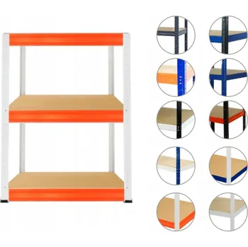 Dílenský regál Kovový regál skladový garážový HELIOS HWO 90x45x45 3 police