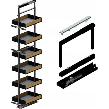 Cargo koš Maxi 30 6P spodní, výška 1900-2100 mm, PURO S TLUMENÍM DOVÍRÁNÍ, Černý Dub, REJS