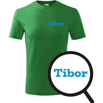 Chlapecké tričko Zelené dětské tričko Tibor - dětské tričko se jménem - barva zelená - velikost 4roky