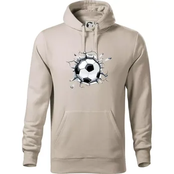 Pánská mikina Fotbalový míč v triku - Mikina pánská Cape s kapucí - M ( Ledově šedá )
