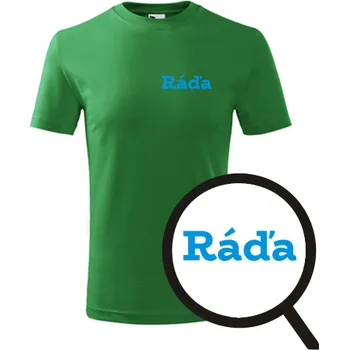 Chlapecké tričko Zelené dětské tričko Ráďa - dětské tričko se jménem - barva zelená - velikost 6let