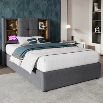 Postel Jednolůžková dřevěná postel Arhatreya 90x200 cm šedá