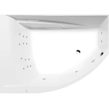 Vana TANDEM L hydromasážní vana, 170x130x50cm, Attraction Hydro, chrom