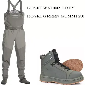 Prsačky Brodící set Vision Koski Wader Grey + Koski Shoe Gummi 2.0 Green