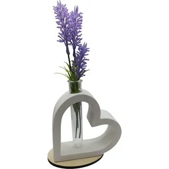 Dekorace z Řečice Srdce z litého kamene 14cm bíle