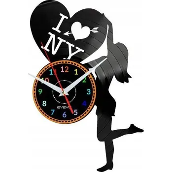 Hodiny I LOVE NEW YORK HODINY NÁSTĚNNÉ DEKORATIVNÍ MODERNÍ VINYLOVÁ DESKA VINYL N
