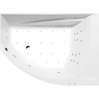 Vana TANDEM R hydromasážní vana, 170x130x50cm, Attraction Hydro-Air, chrom