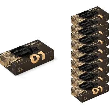 Vyšetřovací rukavice ► Černé nitrilové rukavice Piranha Nitril Black - velikost L - 10 balení