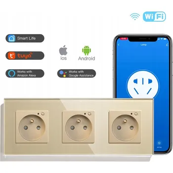 Elektrická zásuvka Elektrická Zásuvka nástěnná Machina Sapiens zlatá