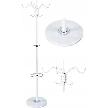 Věšák Stojací věšák s mramorovou základnou Bauerkraft bílý