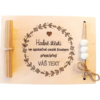 Dřevěné přání na bankovku ke svatbě ♥️ Vlastní text