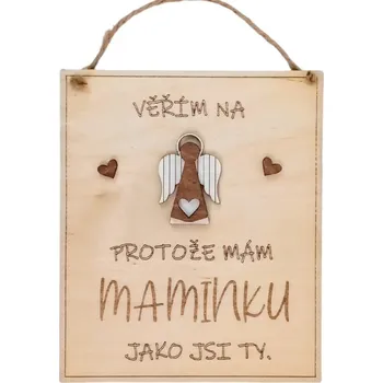 Dekorace z Řečice Dřevěná andělská cedulka