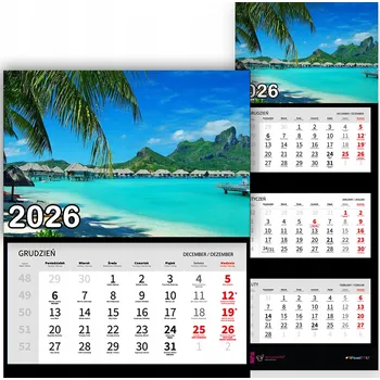 Kalendář Nástěnný Kalendář Trojdílný 2026 Dechberoucí Výhled Jako Dárek Vzory