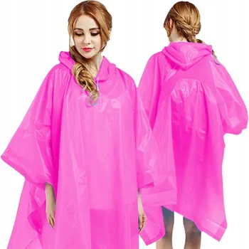 Dešťové pončo na jedno použití pláštěnka, univerzální velikost, růžová
