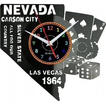 Hodiny Nástěnné hodiny Nevada Stan USA - Vinylová deska - Moderní dekorace - Dárek