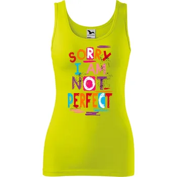Dámské tílko s potiskem Not perfect Velikost: XL, Barva: Limetková