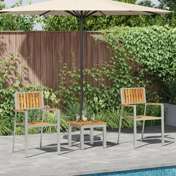 Zahradní židle VidaXL dřevěná stříbrná