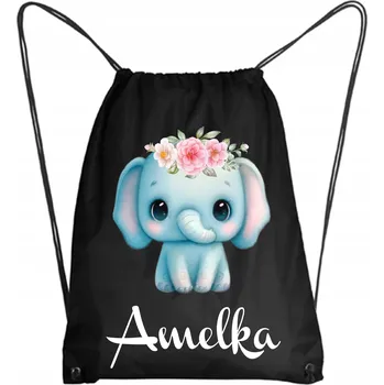 Školní batoh Školní Vak/Batoh na Tělocvik do Školky Školy Zvířátka Slon +JMÉNO