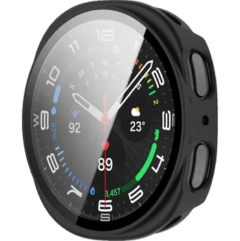 Pouzdro na mobilní telefon Pouzdro s vestavěným sklem Bizon pro Samsung Galaxy Watch 8 44 mm, pouzdro