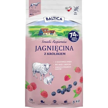 Krmivo pro psa Baltica Chutě Regionů Suché Krmivo Jehněčí s králíkem M/L 3 kg