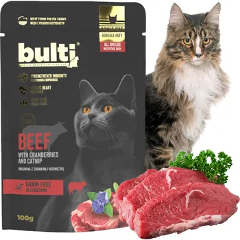 Krmivo pro kočku Vlhké krmivo pro kočky BULTI SUPERFOODS kapsička mleté hovězí maso z brusinek
