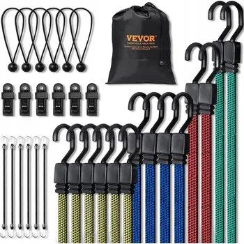 IP kamera VEVOR Lina Napinająca Gumowa 32Szt Haczyki Typu J Do Organizacji W Domu