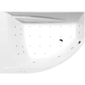 Vana TANDEM L hydromasážní vana, 170x130x50cm, Active Hydro-Air, chrom