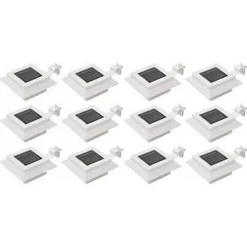 Venkovní osvětlení Solární lampy do zahrady, 12 ks, LED, čtvercové, 12 cm, bílé