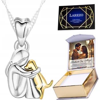 Náhrdelník Stříbrný náhrdelník 925 Holčička a Pejsek Nejlepší přítel Pes POTISK