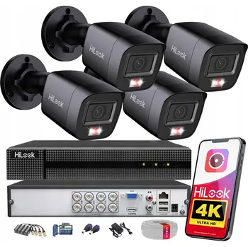 Bezpečnostní kamera Monitorovací sada 8MPx 4K HiLook by Hikvision, 4 AHD kamery s možností rozšíření