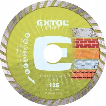 Řezný kotouč Diamantový řezací kotouč Extol Craft Turbo, 125 x 22,2 mm, řezání za sucha i za mokra