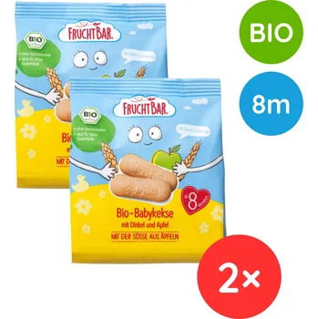 FruchtBar BIO Špaldové sušenky s jablky 2 x 100 g