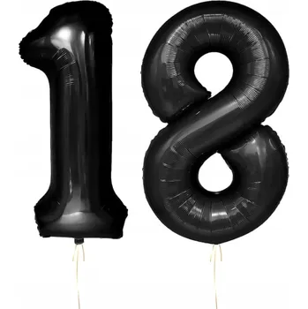 Balónek Balónky číslo 18, černé, 100 cm