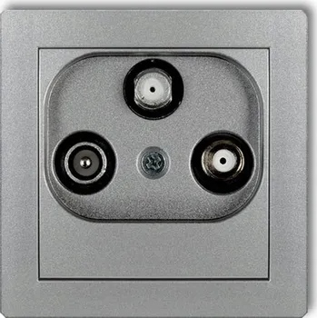Elektrická zásuvka Anténní zásuvka nástěnná Karlik stříbrná