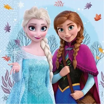 Papírový ubrousek Papírové Ubrousky Frozen LEDOVÉ KRÁLOVSTVÍ Elsa Anna Narozeniny 33x33 cm 20 KS