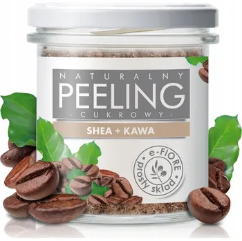 Pleťový peeling E-Fiore přírodní cukrový peeling s bambuckým máslem, kávový 300g