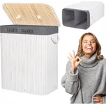 Volně stojící koš na prádlo Springos 100 l bílý, šedý