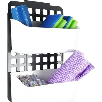 Drátěná police VILDE Závěsný košík 25 x 11 x 36 cm bílá