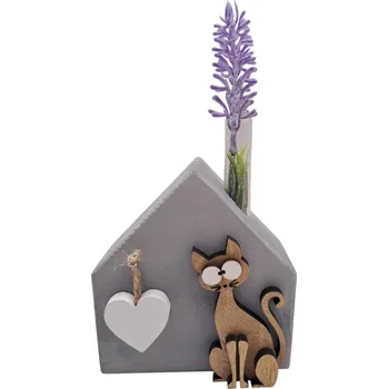 Dekorace z Řečice Domeček kočičí 12cm♥️ šedý
