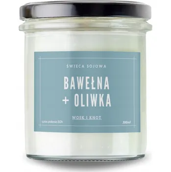 Svíčka Tradiční svíčka bavlna a olivového vosku Vosk i Knot 1 ks