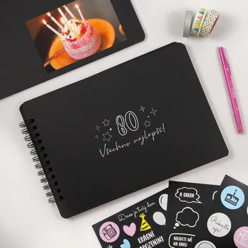 Lovelu Dárek k 80 narozeninám + samolepky černé
