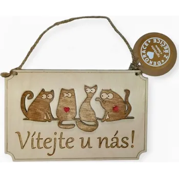 Dekorace z Řečice Cedulka kočky